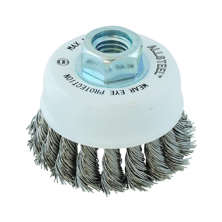 Walter Surface Technologies Allsteel Wire Brush Knot Twist Cup 3" - Stainless 13W312